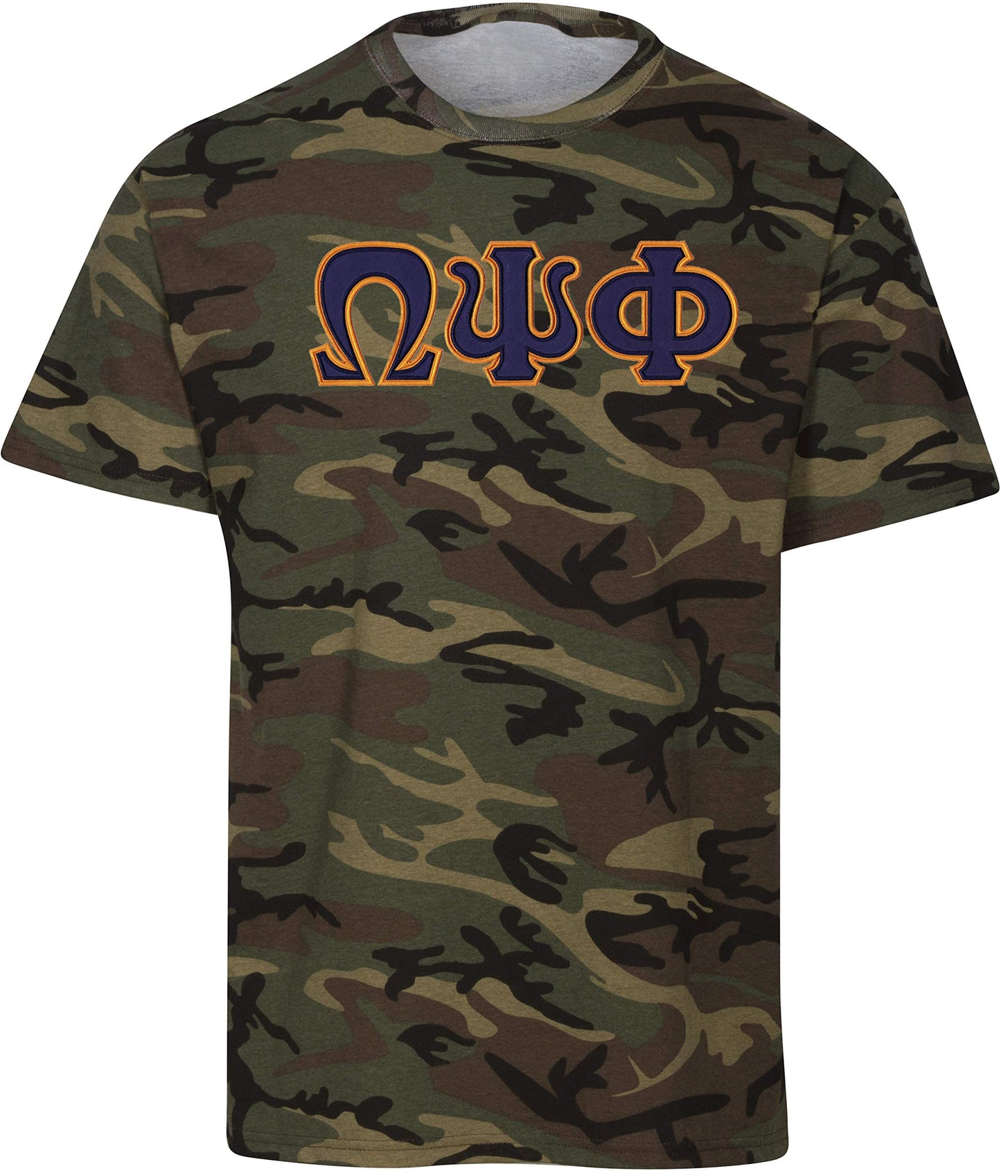 Omega Psi Phi Embroidered Twill Camo T Shirt