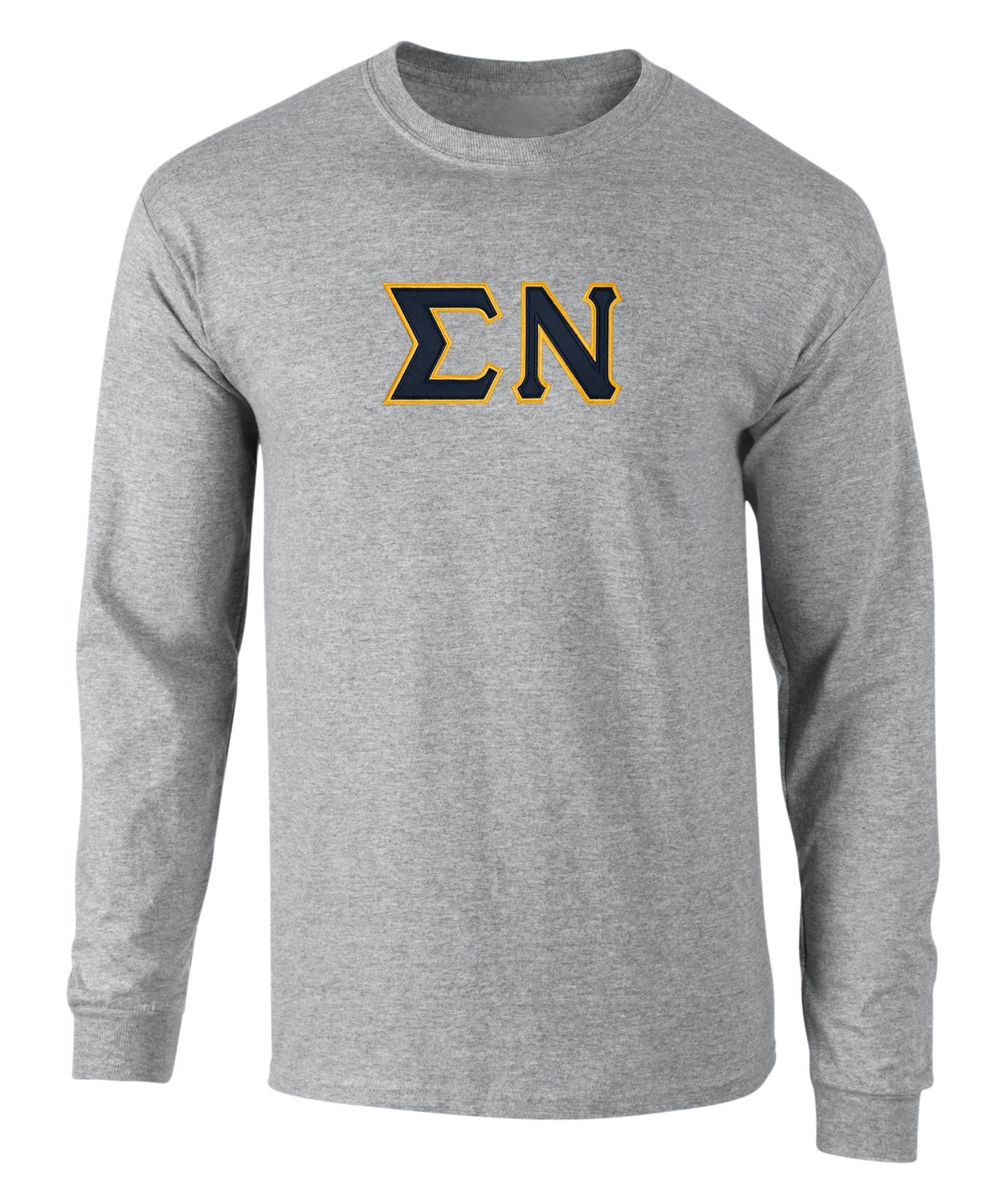 Sigma Nu Twill Letter Long Sleeve T Shirt