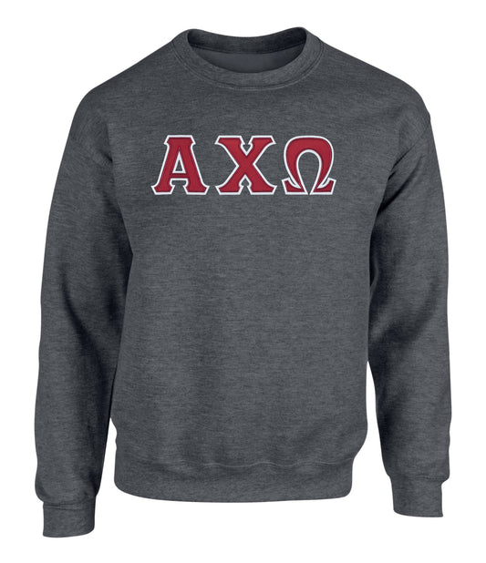 Alpha Chi Omega Twill Letter Crewneck Sweatshirt