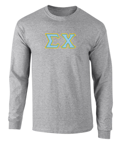 Sigma Chi Twill Letter Long Sleeve T Shirt