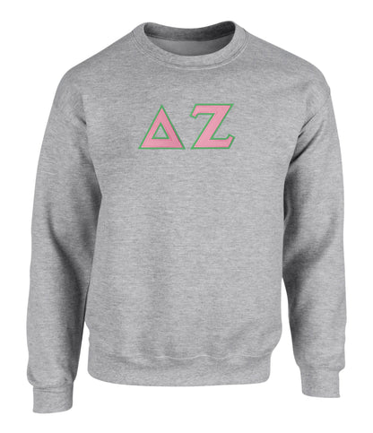 Delta Zeta Twill Letter Crewneck Sweatshirt