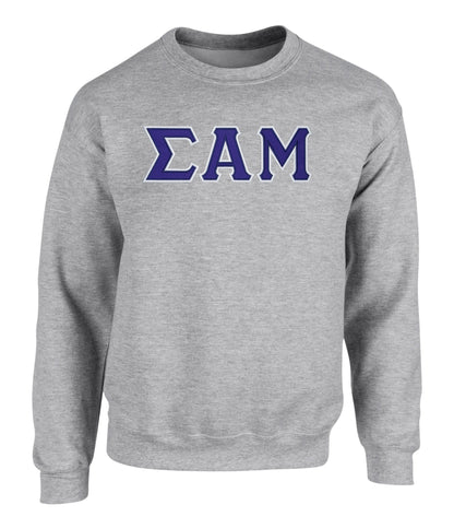 Sigma Alpha Mu Twill Letter Crewneck Sweatshirt