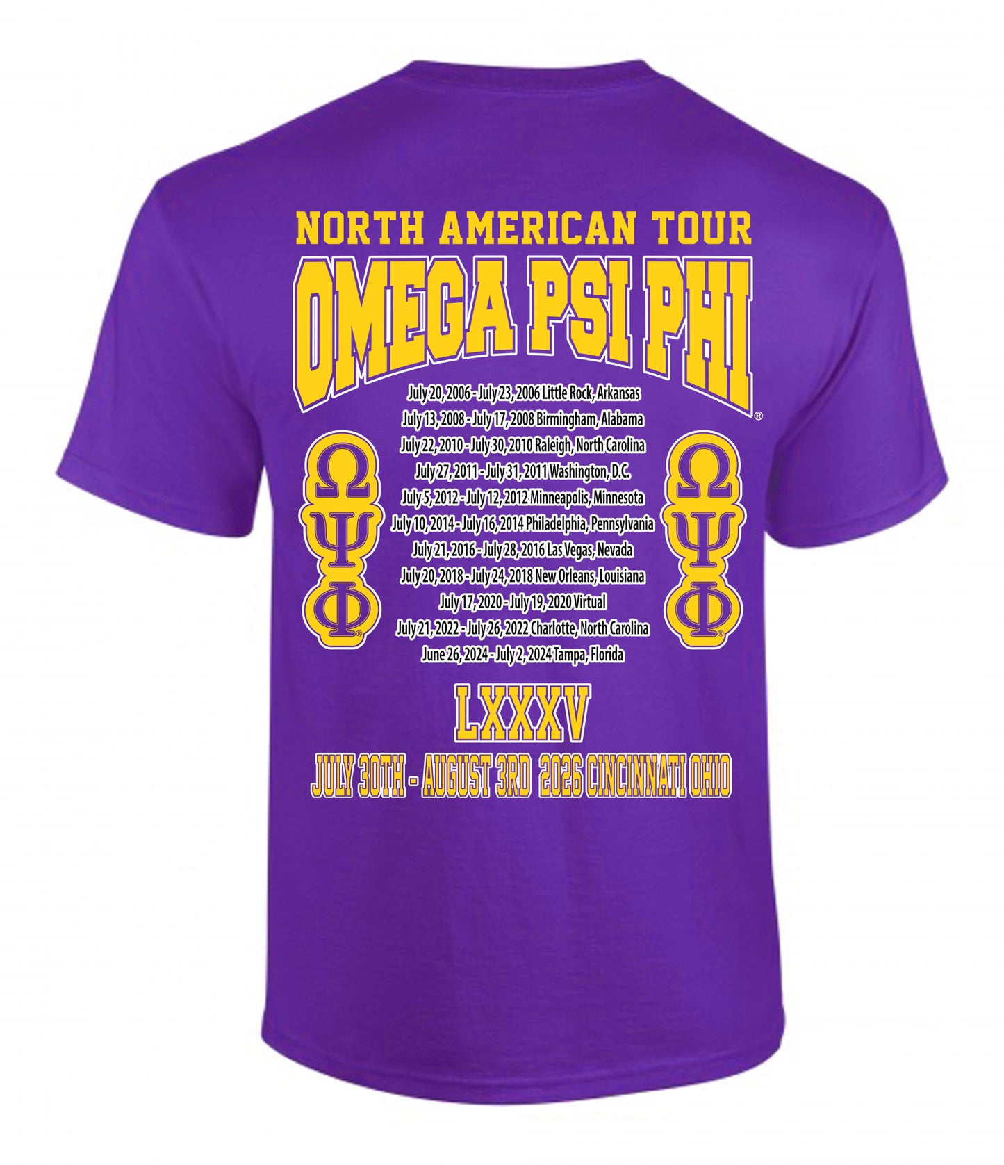 Omega Psi Phi 85th Conclave North American Tour Shirt