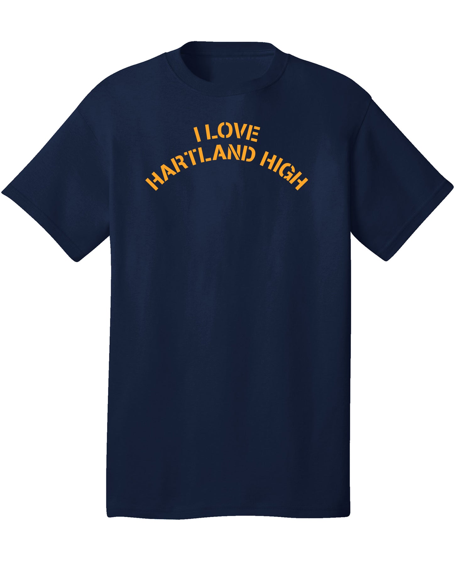 Custom Team/Mascot Print Short Sleeve Cotton T-Shirt – Navy/Gold