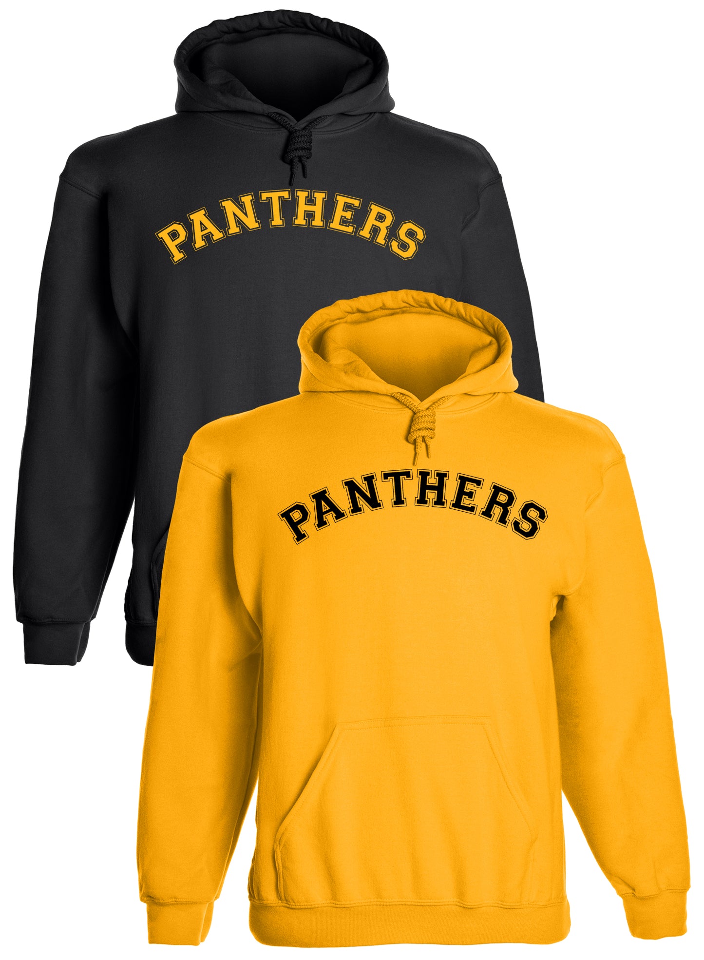 Heavyweight Hoodie With Custom Team/Mascot Print - <Black/Gold