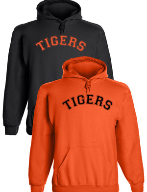 Heavyweight Hoodie With Custom Team/Mascot Print - <Black/Orange