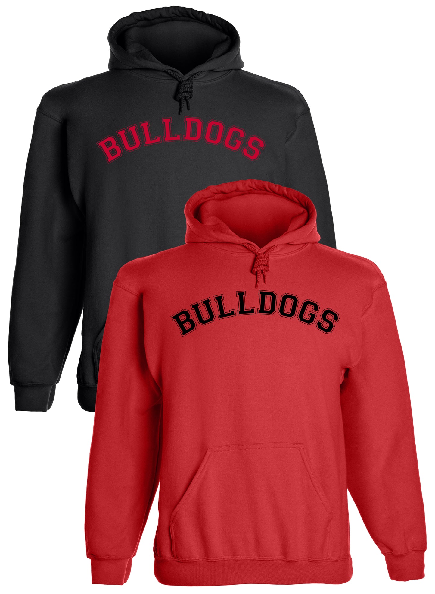 Heavyweight Hoodie With Custom Team/Mascot Print - <Black/Red