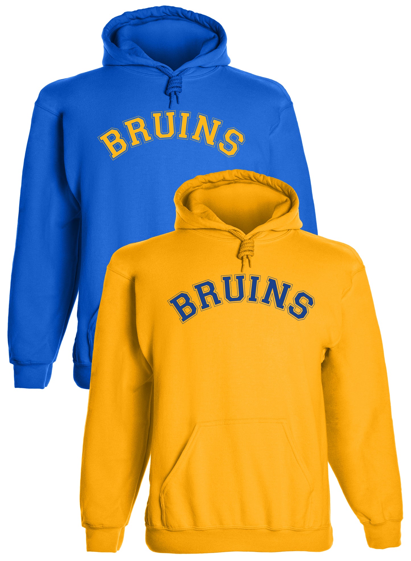 Heavyweight Hoodie With Custom Team/Mascot Print - <Blue/Gold