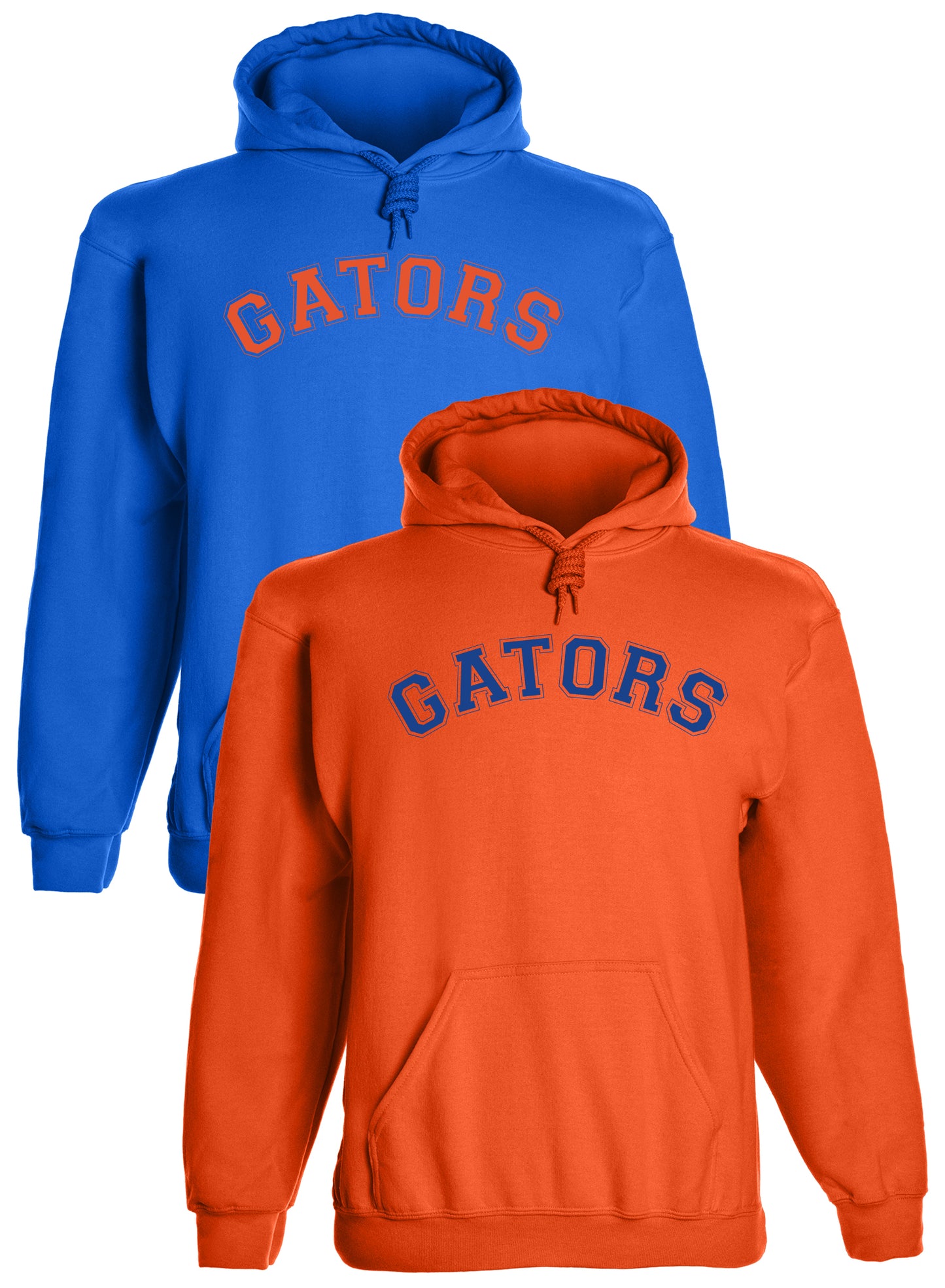 Heavyweight Hoodie With Custom Team/Mascot Print - <Blue/Orange