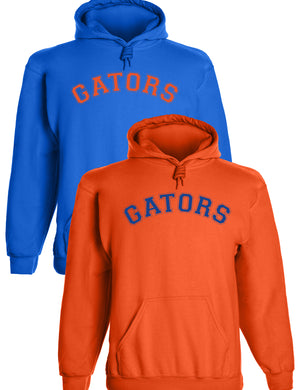 Heavyweight Hoodie With Custom Team/Mascot Print - Orange/Blue