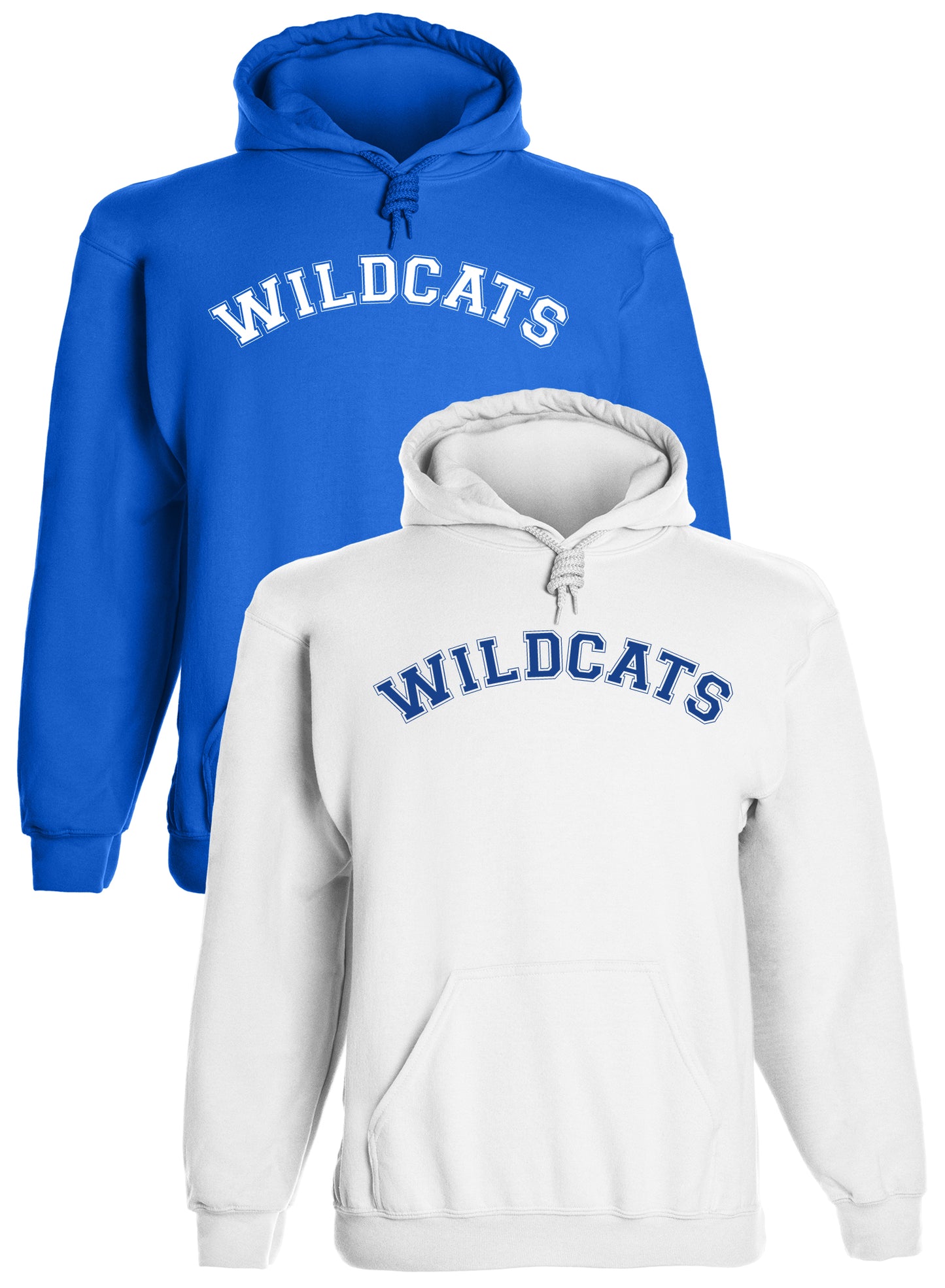 Heavyweight Hoodie With Custom Team/Mascot Print - Blue/White