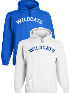 Heavyweight Hoodie With Custom Team/Mascot Print - Blue/White