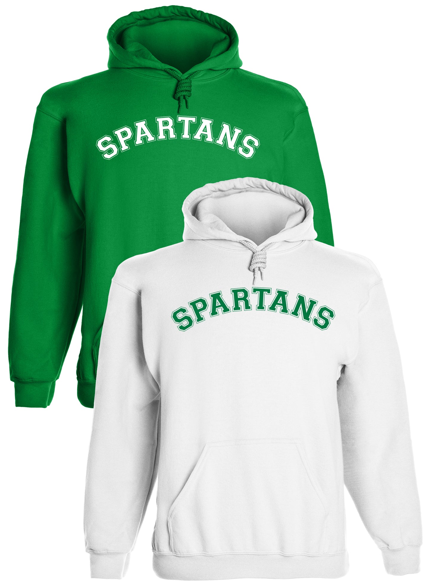 Heavyweight Hoodie With Custom Team/Mascot Print - Green/White