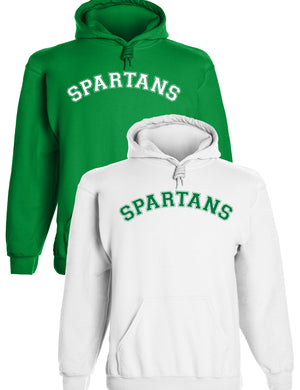 Heavyweight Hoodie With Custom Team/Mascot Print - Green/White