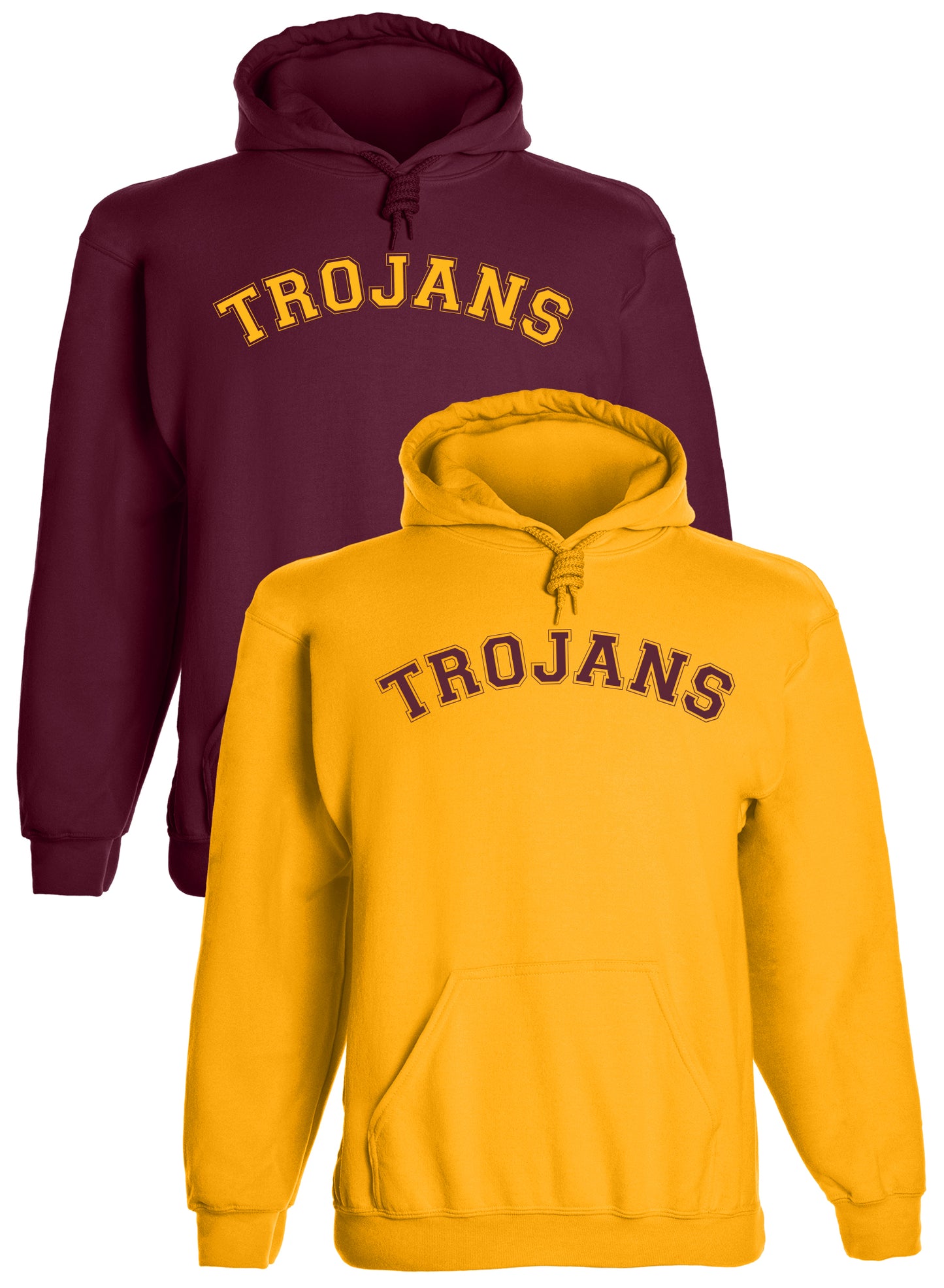 Heavyweight Hoodie With Custom Team/Mascot Print - <Maroon/Gold