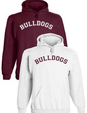 Heavyweight Hoodie With Custom Team/Mascot Print - White/Maroon