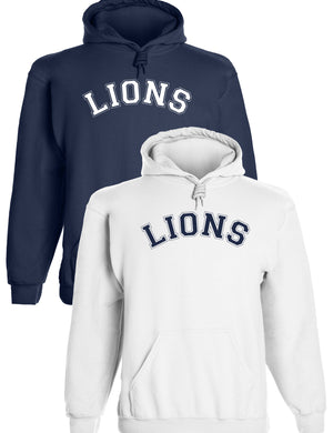 Heavyweight Hoodie With Custom Team/Mascot Print - Navy/White