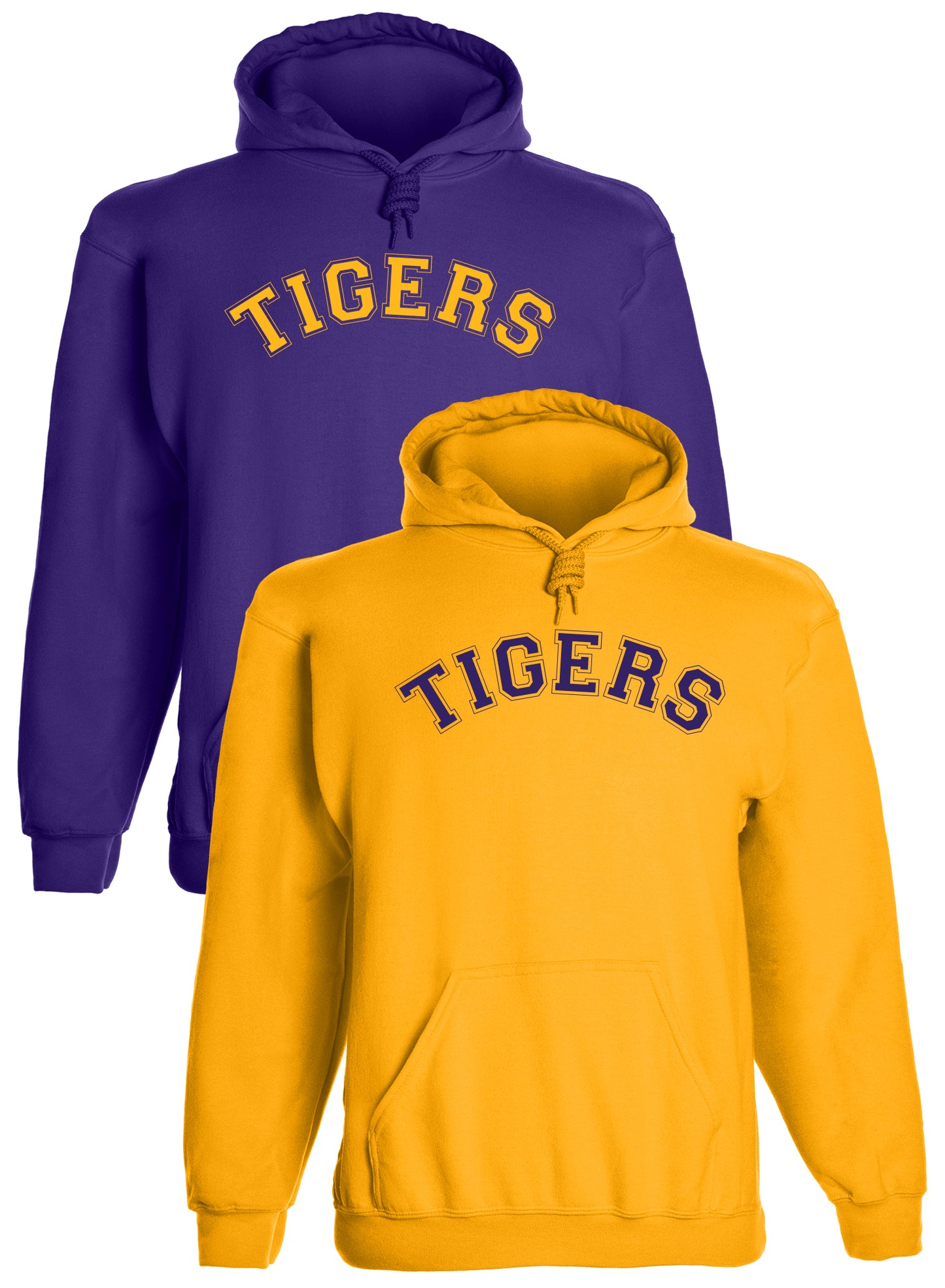 Heavyweight Hoodie With Custom Team/Mascot Print - <Purple/Gold