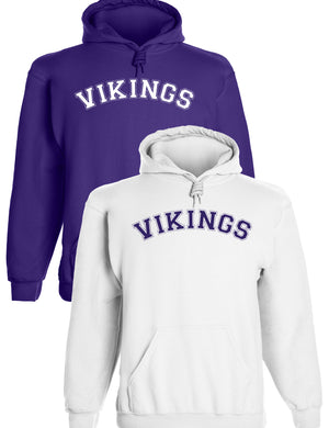 Heavyweight Hoodie With Custom Team/Mascot Print - Purple/White