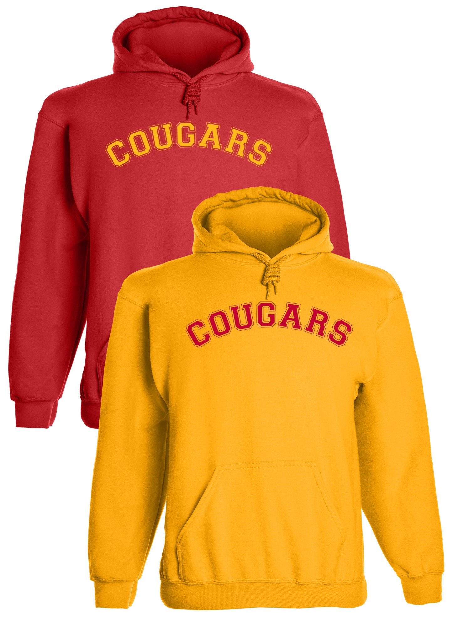 Heavyweight Hoodie With Custom Team/Mascot Print - Red/Gold