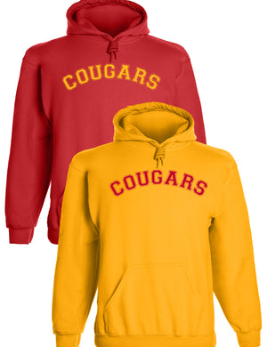 Heavyweight Hoodie With Custom Team/Mascot Print - Red/Gold