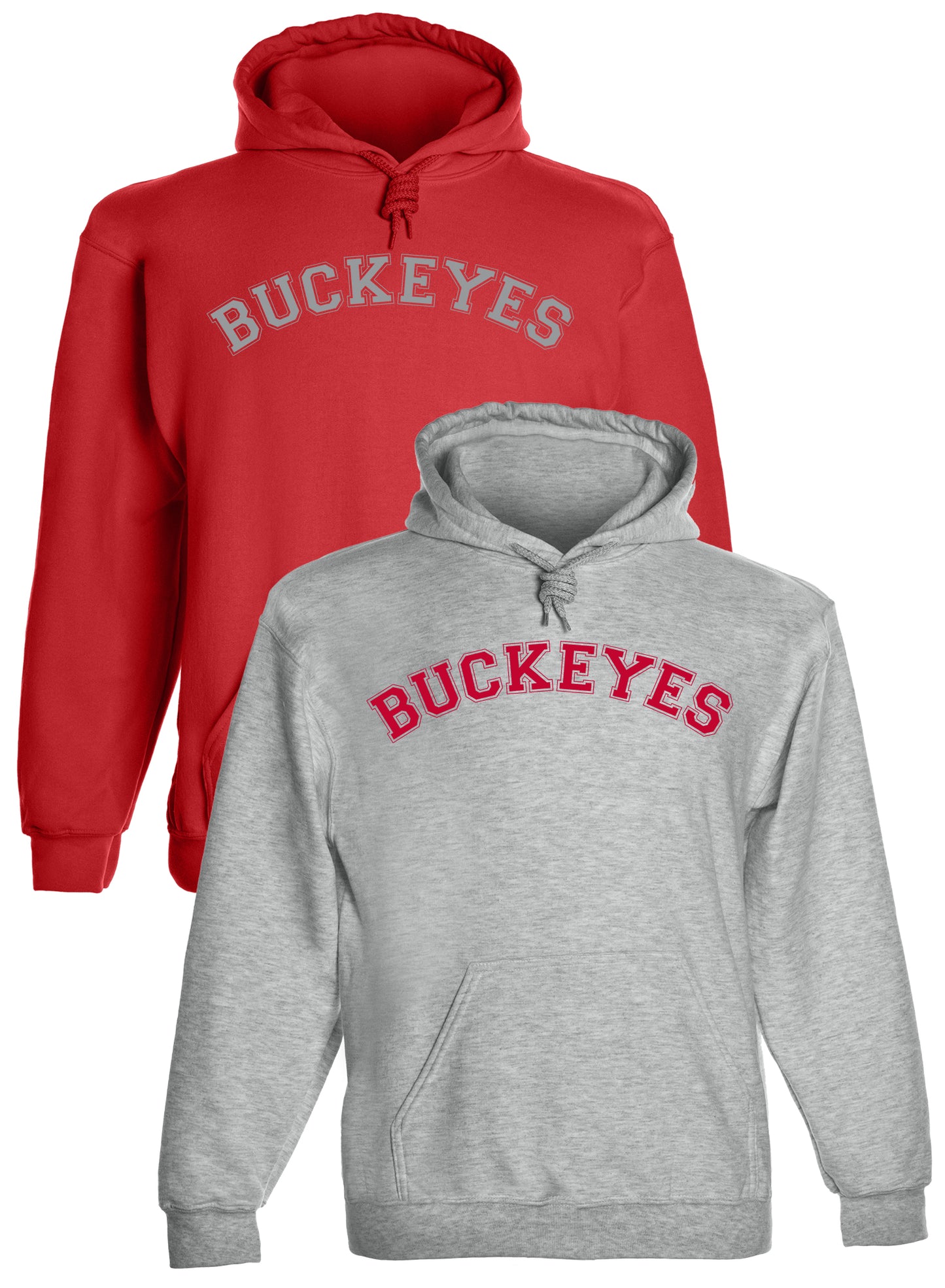 Heavyweight Hoodie With Custom Team/Mascot Print - Red/Gray