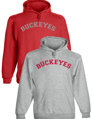 Heavyweight Hoodie With Custom Team/Mascot Print - Red/Gray