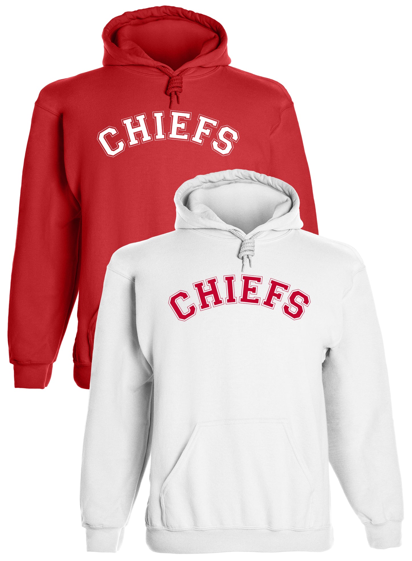 Heavyweight Hoodie With Custom Team/Mascot Print - Red/White