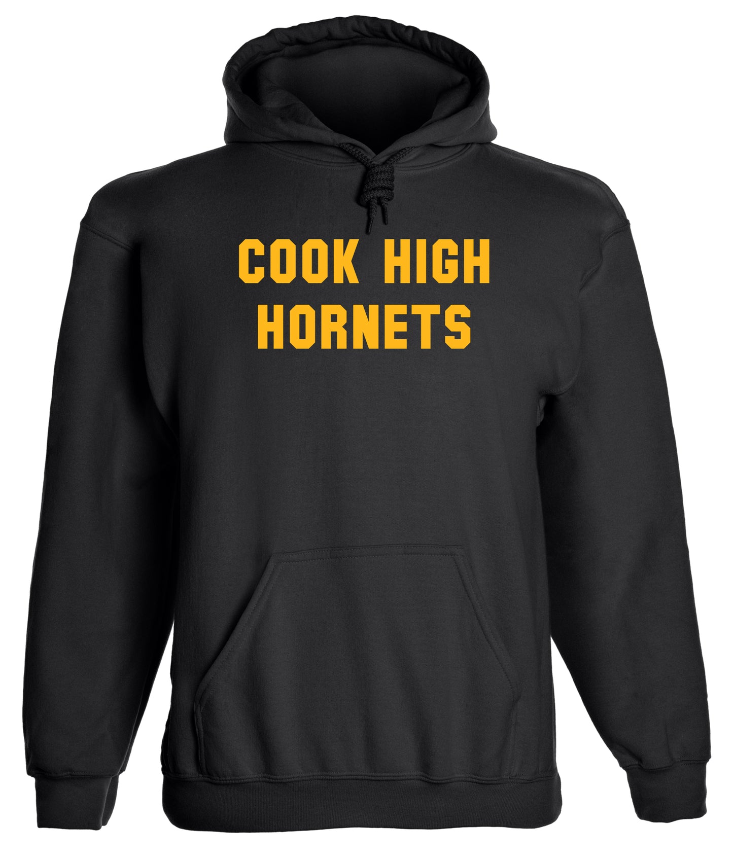 Heavyweight Hoodie With Custom Team/Mascot Print - <Black/Gold