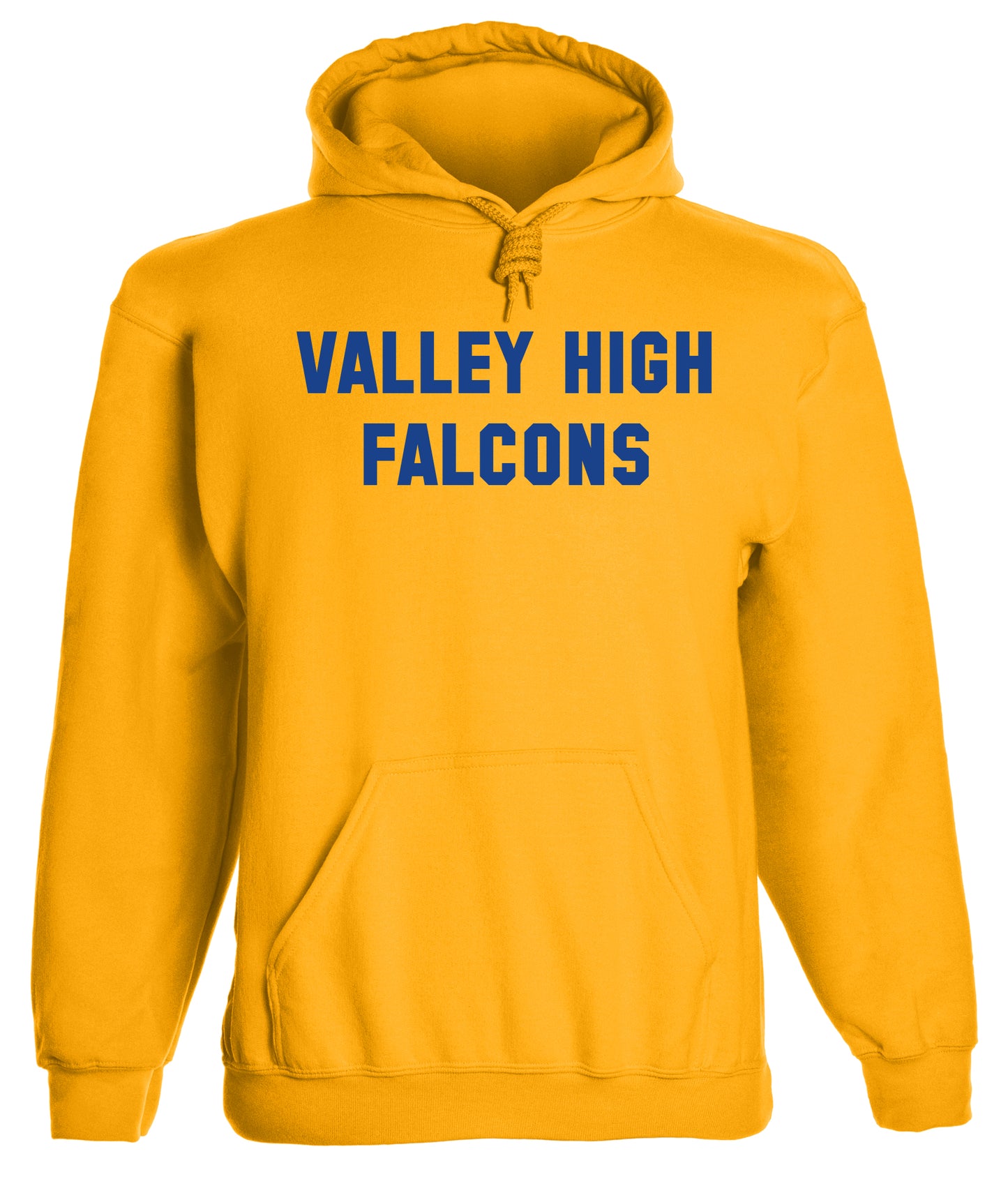 Heavyweight Hoodie With Custom Team/Mascot Print - <Blue/Gold