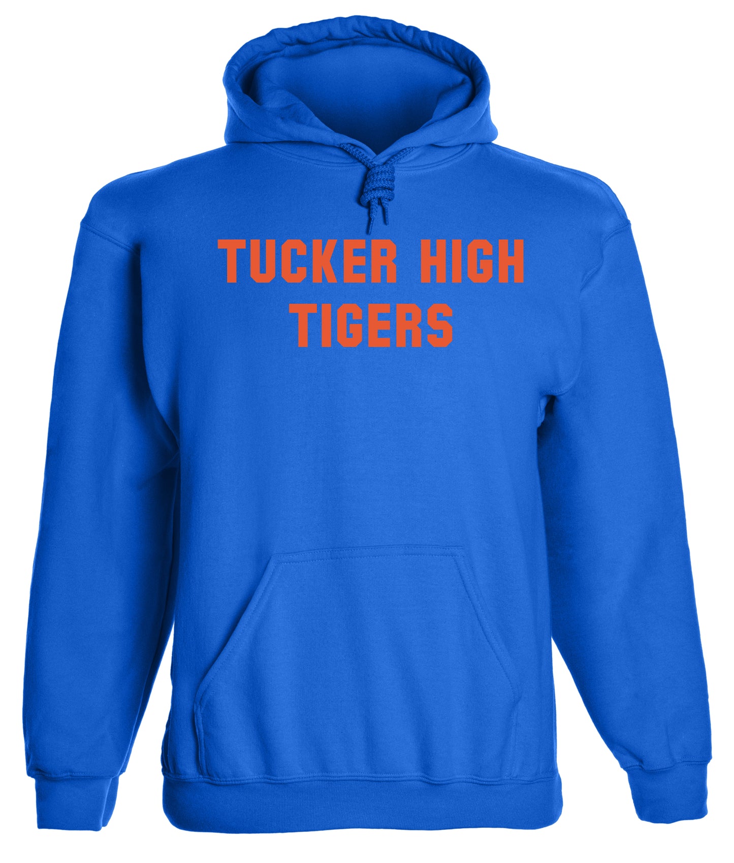 Heavyweight Hoodie With Custom Team/Mascot Print - <Blue/Orange