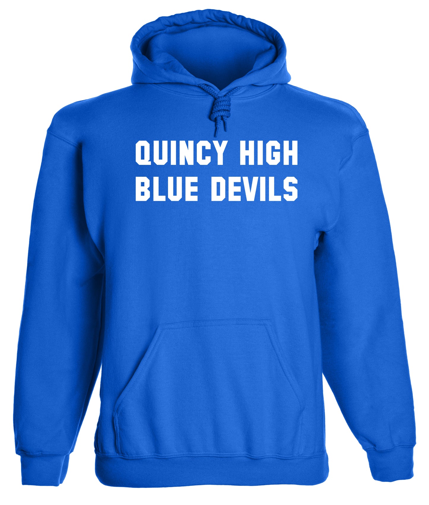 Heavyweight Hoodie With Custom Team/Mascot Print - Blue/White