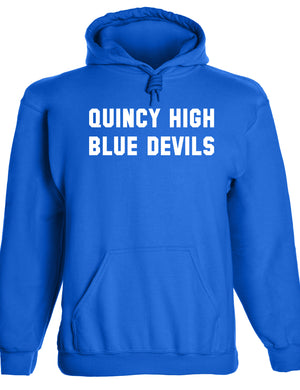 Heavyweight Hoodie With Custom Team/Mascot Print - Blue/White