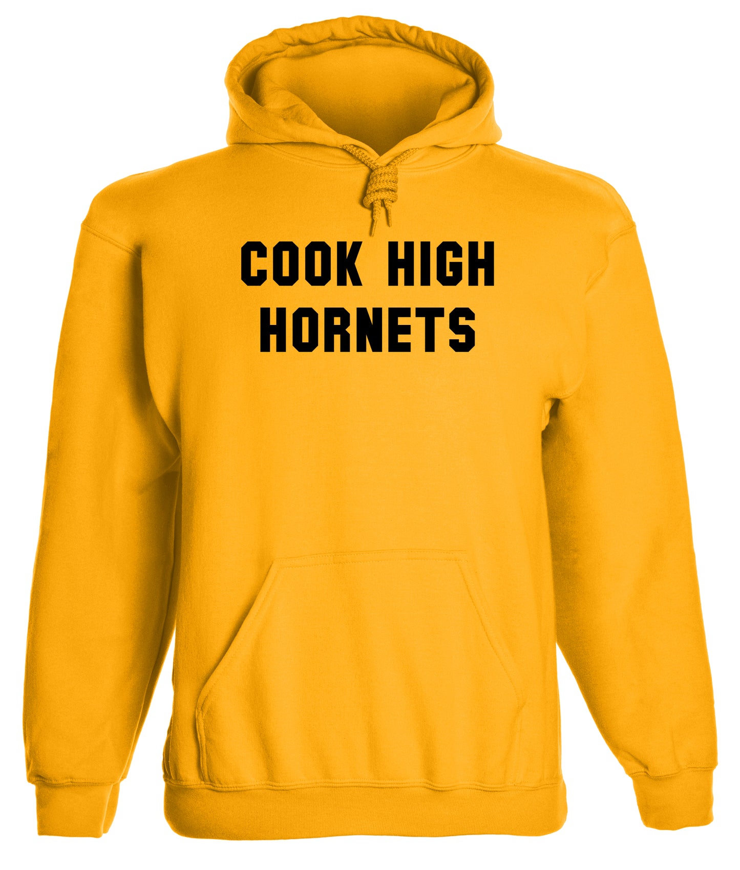 Heavyweight Hoodie With Custom Team/Mascot Print - <Black/Gold