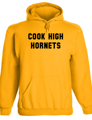 Heavyweight Hoodie With Custom Team/Mascot Print - <Black/Gold