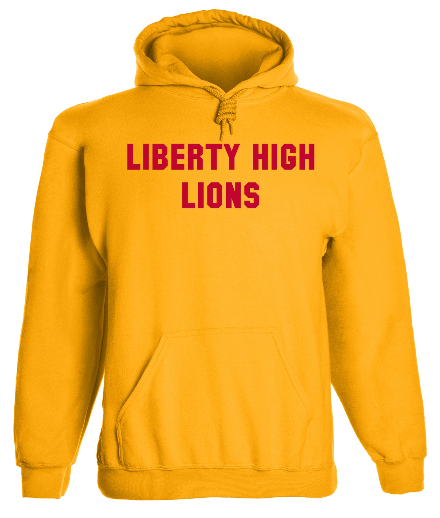 Heavyweight Hoodie With Custom Team/Mascot Print - Red/Gold