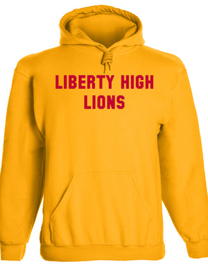 Heavyweight Hoodie With Custom Team/Mascot Print - Red/Gold