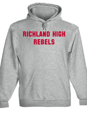 Heavyweight Hoodie With Custom Team/Mascot Print - Red/Gray