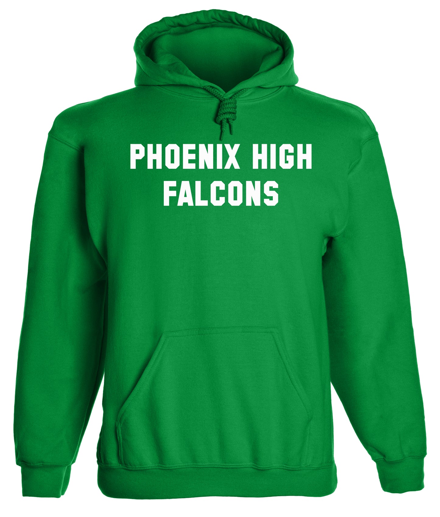 Heavyweight Hoodie With Custom Team/Mascot Print - Green/White