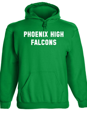 Heavyweight Hoodie With Custom Team/Mascot Print - Green/White