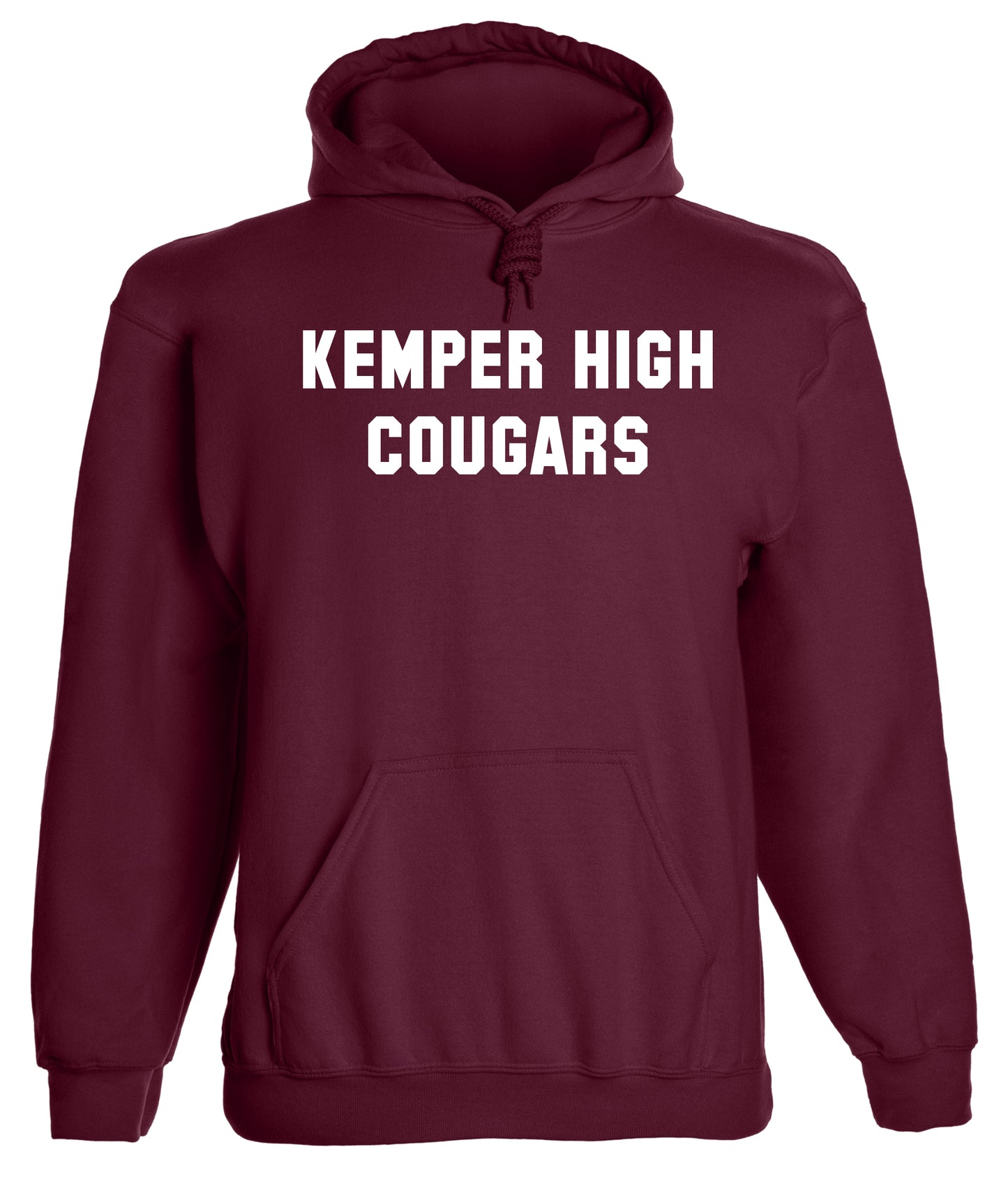 Heavyweight Hoodie With Custom Team/Mascot Print - Maroon/White