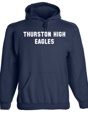 Heavyweight Hoodie With Custom Team/Mascot Print - White/Navy