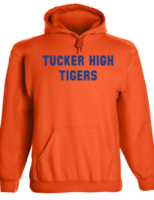 Heavyweight Hoodie With Custom Team/Mascot Print - Orange/Blue