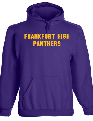 Heavyweight Hoodie With Custom Team/Mascot Print - <Purple/Gold