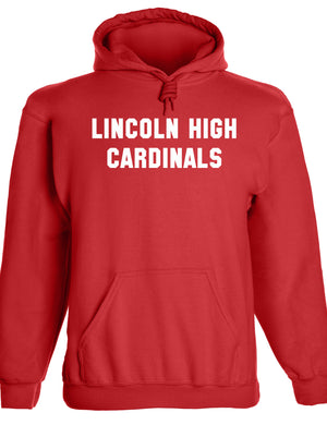 Heavyweight Hoodie With Custom Team/Mascot Print - Red/White