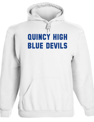 Heavyweight Hoodie With Custom Team/Mascot Print - Blue/White