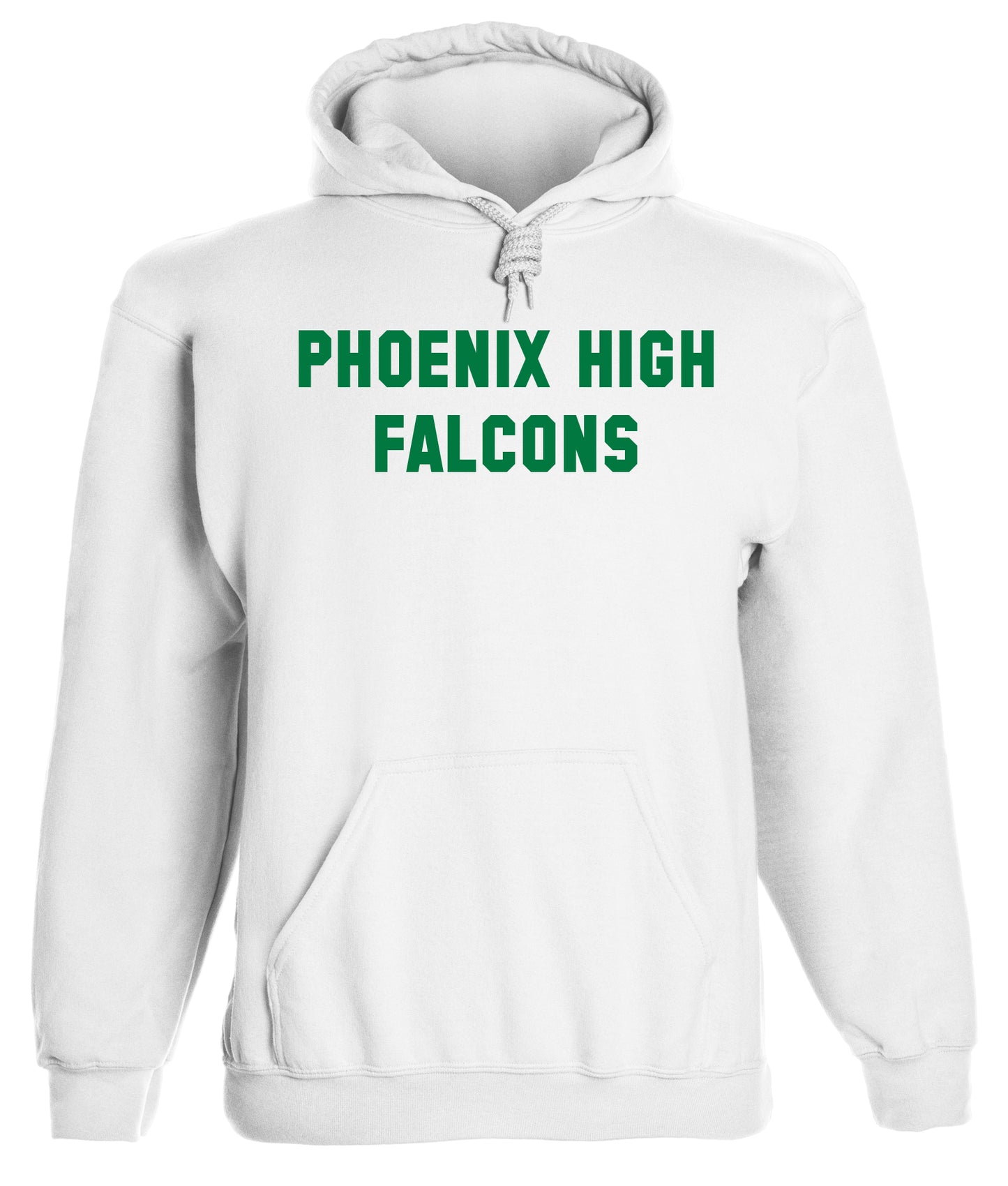 Heavyweight Hoodie With Custom Team/Mascot Print - Green/White