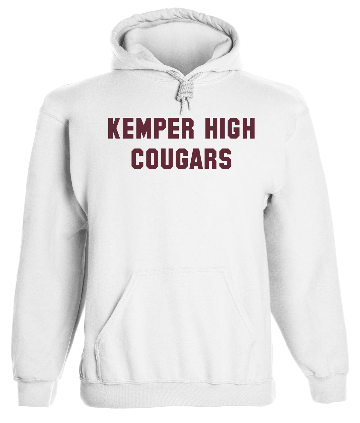 Heavyweight Hoodie With Custom Team/Mascot Print - Maroon/White