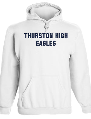 Heavyweight Hoodie With Custom Team/Mascot Print - White/Navy