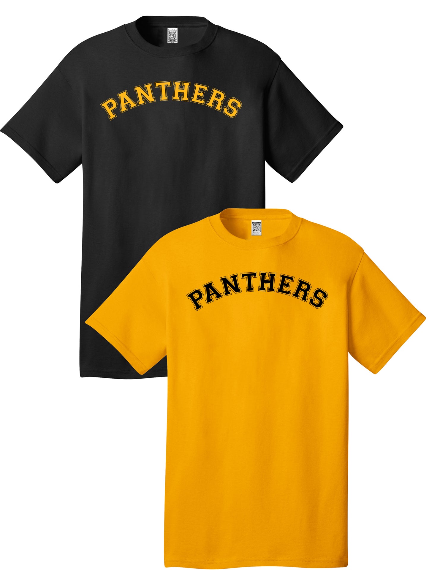 Custom Team/Mascot Print Short Sleeve Cotton T-Shirt - Black/Gold